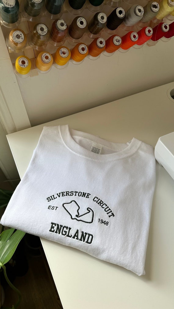 Embroidered Silverstone Circuit T-Shirt: British GP Formula 1 Fan