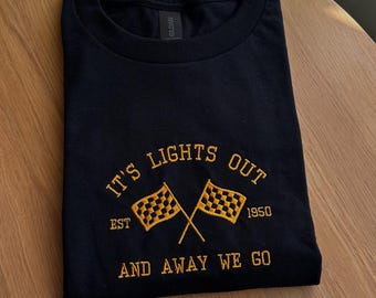 Lights Out F1 Embroidered T-Shirt - Formula 1 Racing Fan Merch