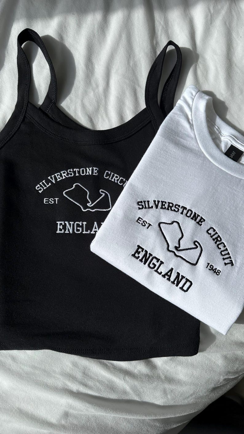 Camiseta bordada do circuito de Silverstone: Fã do GP da Grã-Bretanha de Fórmula 1 imagem 11