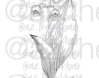 Lily of the Valley Tattoo Design, Lily of the Valley PNG, Digital