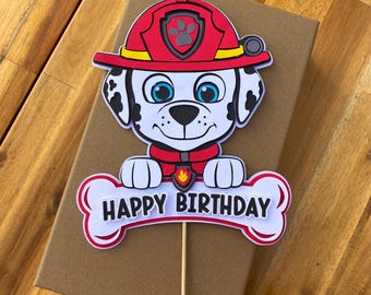 Customizeable Fire Fighter Dalmatian Puppy Cake topper | Cake topper | Birthday Party Supplies
