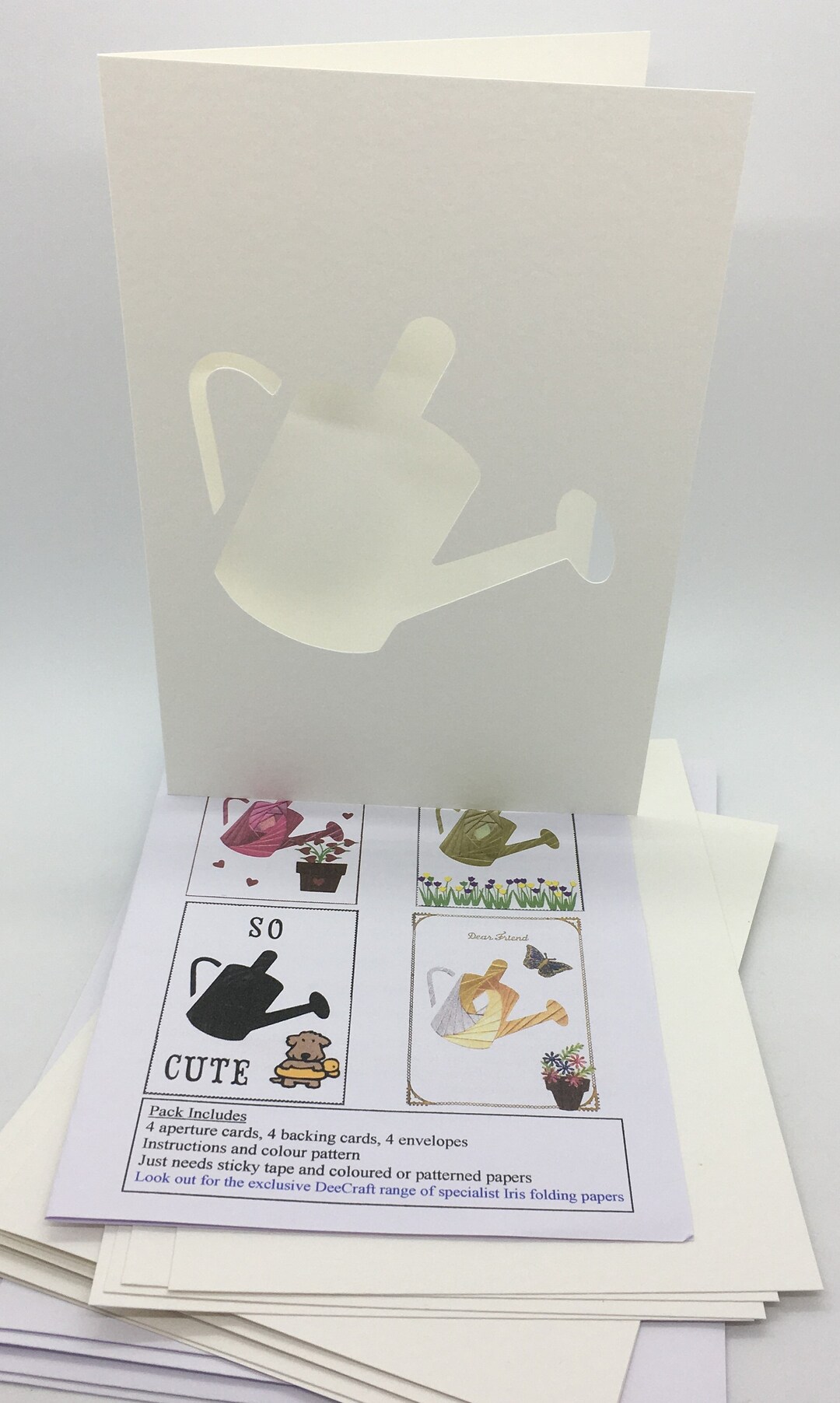 Iris Folding Craft Card Pack WATERING CAN X 4 C5 Size Create Stunning ...