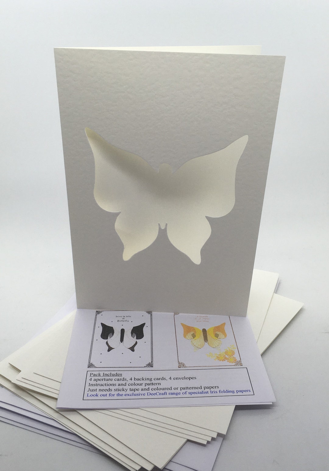 Iris Folding Craft Card Pack BUTTERFLY X 4 C5 Size Create Stunning ...