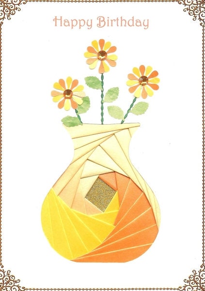 Iris Folding Craft Card Pack VASE X 4 C5 Size Create Stunning Cards ...