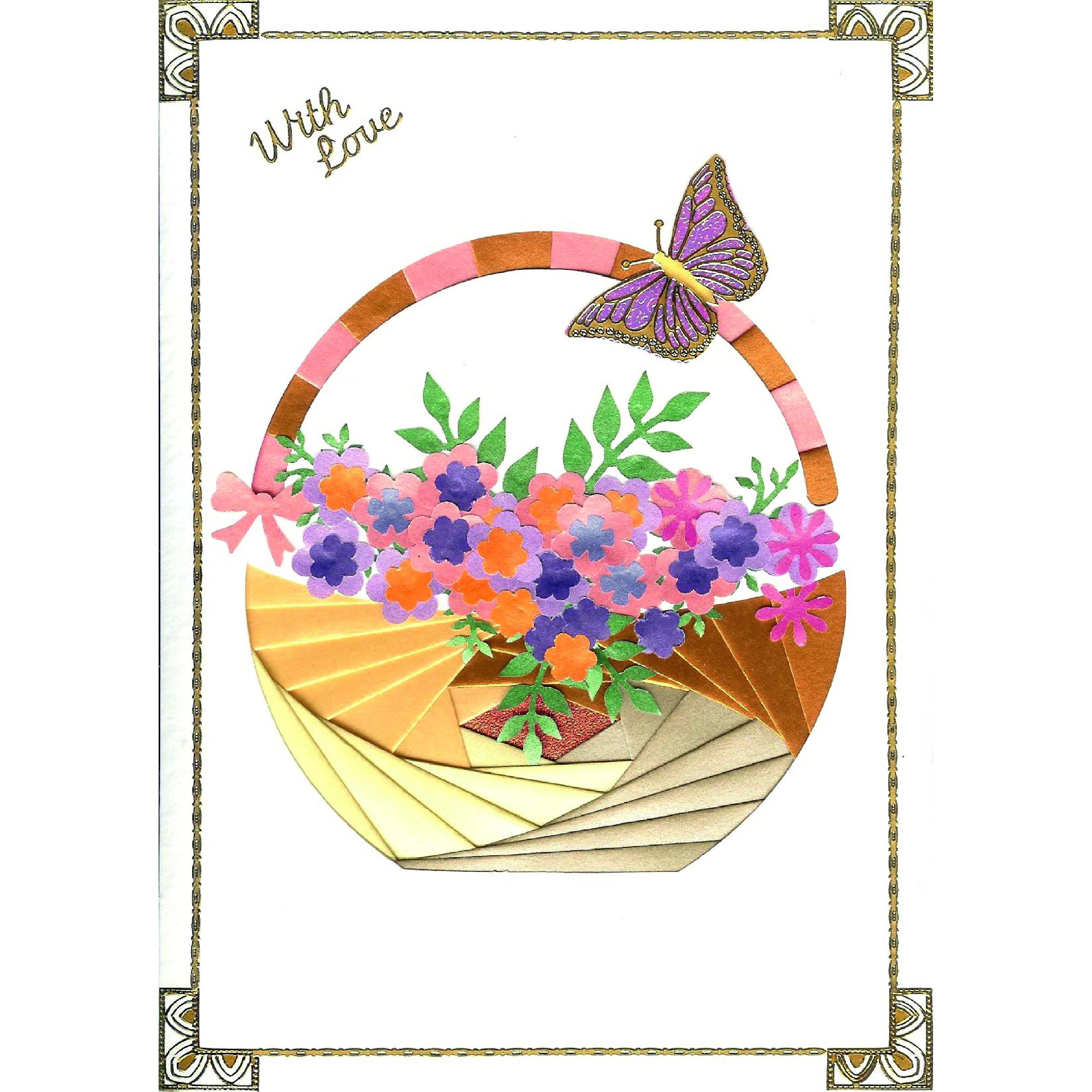 Iris Folding Craft Card Pack BASKET X 4 C5 Size Create Stunning Cards ...