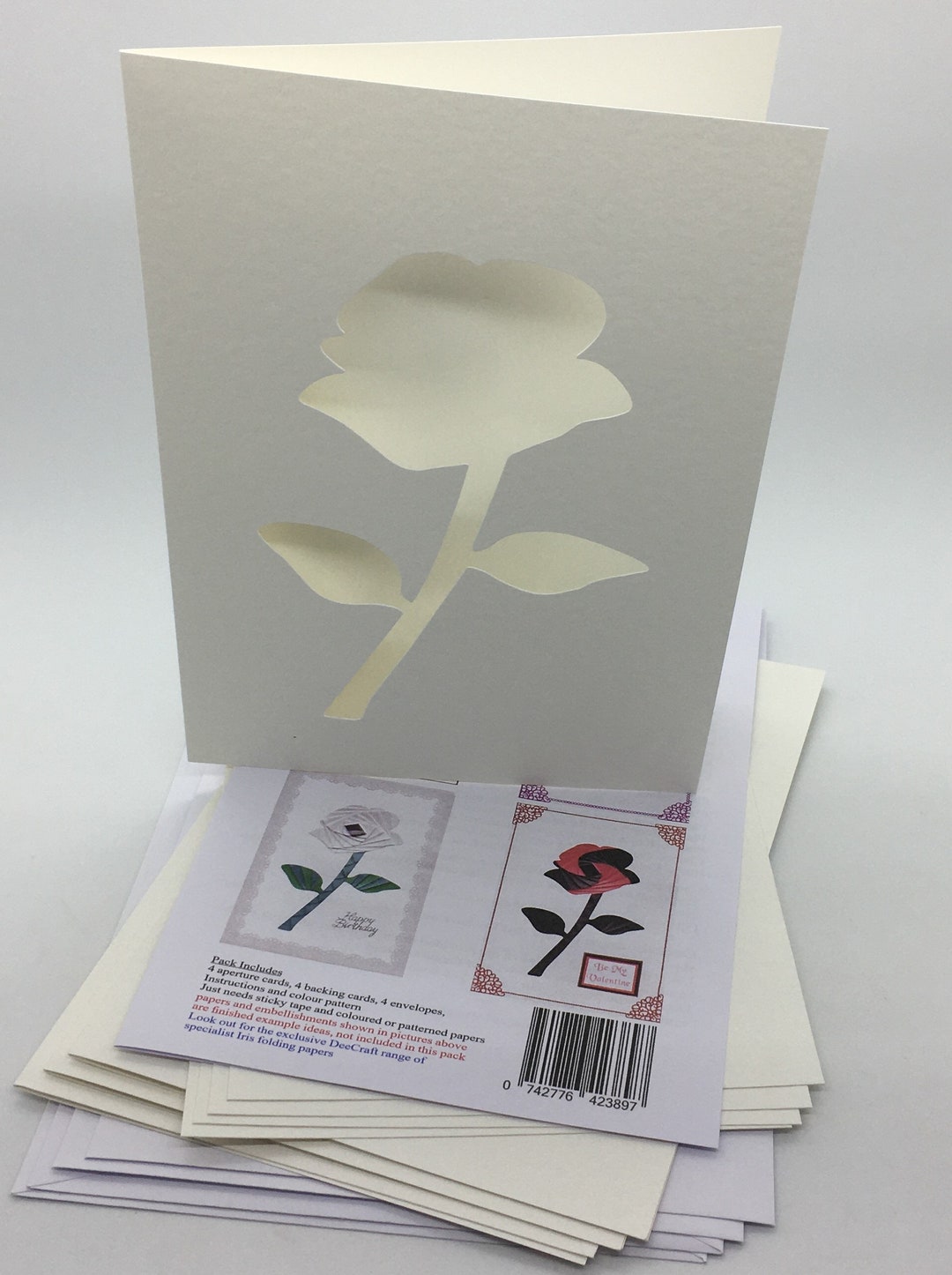Iris Folding Craft Card Pack ROSE X 4 C5 Size Create Stunning Cards ...