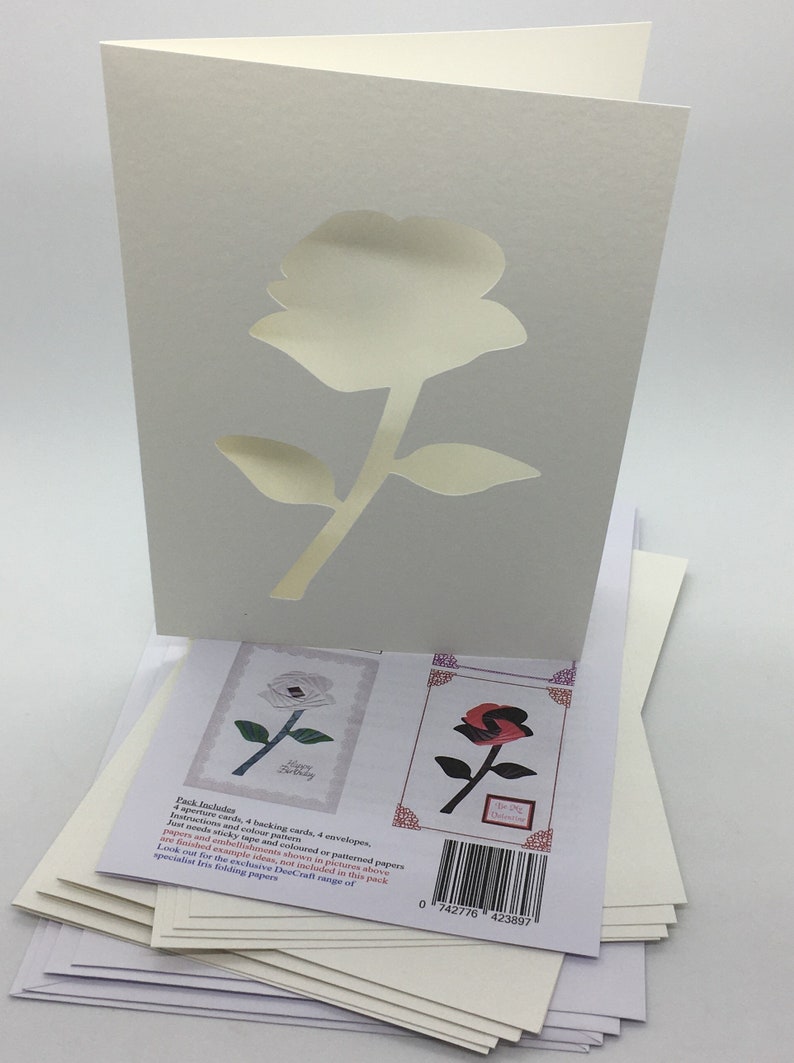 Iris Folding Craft Card Pack ROSE X 4 C5 Size Create Stunning Cards ...