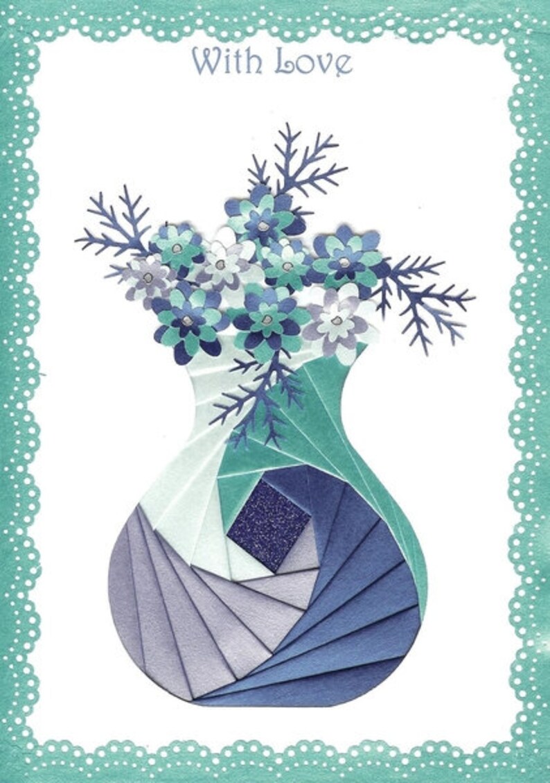 Iris Folding Craft Card Pack VASE X 4 C5 Size Create Stunning Cards ...