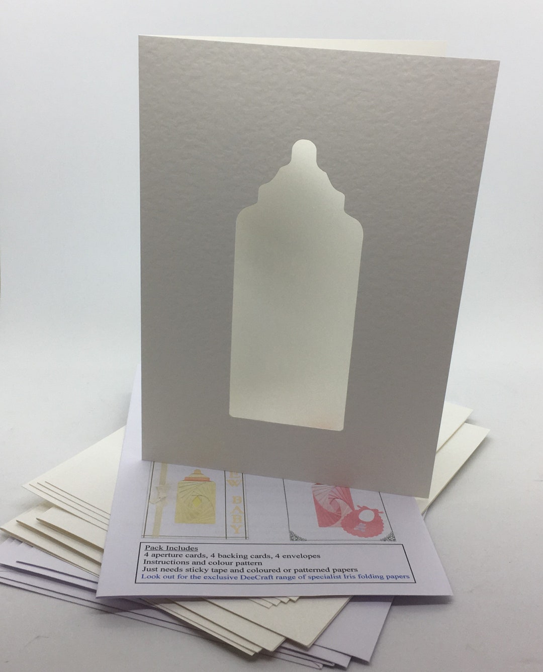Iris Folding Craft Card Pack BABY BOTTLE X 4 C5 Size Create Stunning ...
