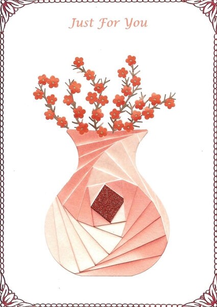 Iris Folding Craft Card Pack VASE X 4 C5 Size Create Stunning Cards ...