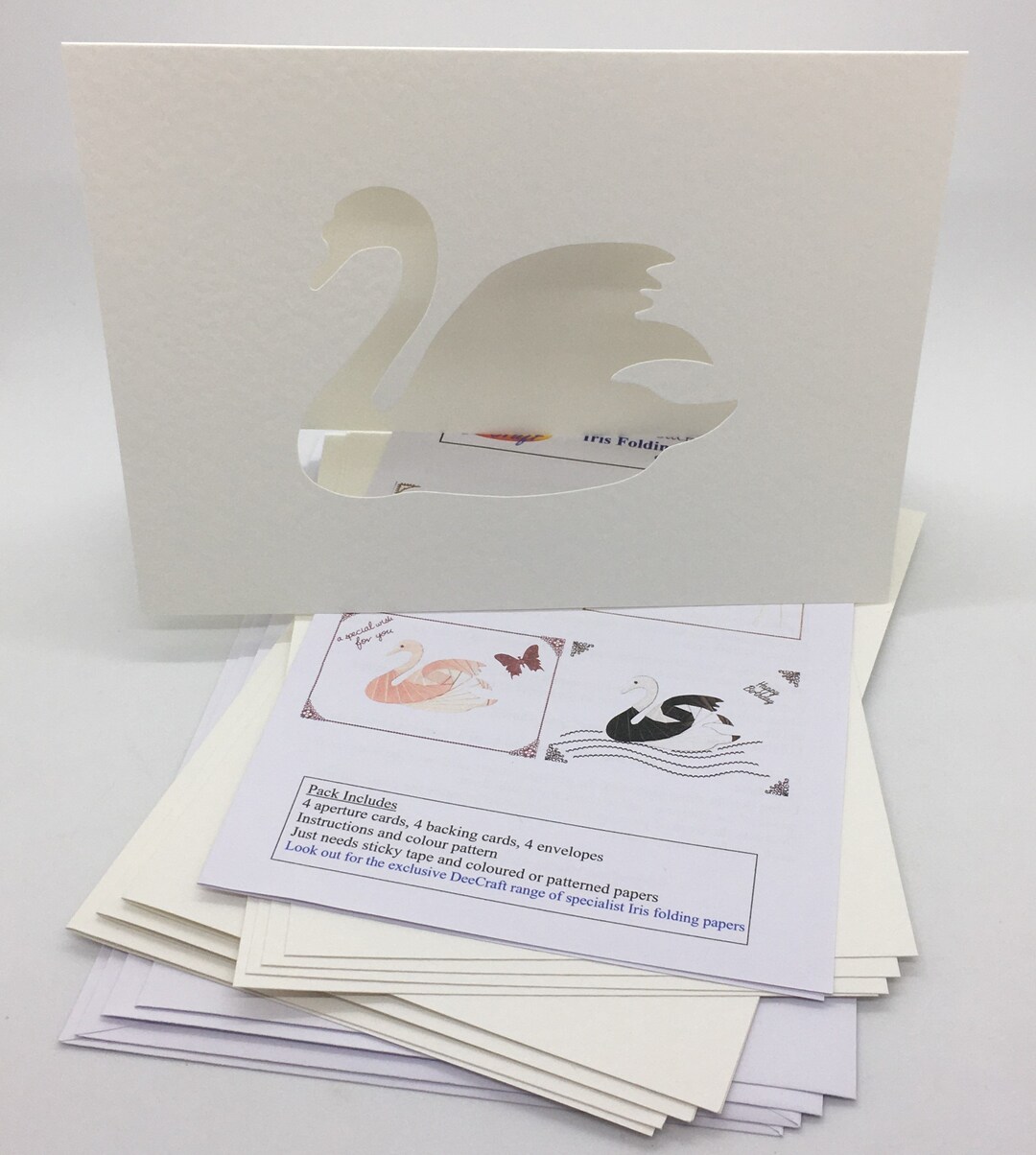 Iris Folding Craft Card Pack SWAN X 4 C5 Size Create Stunning Cards ...