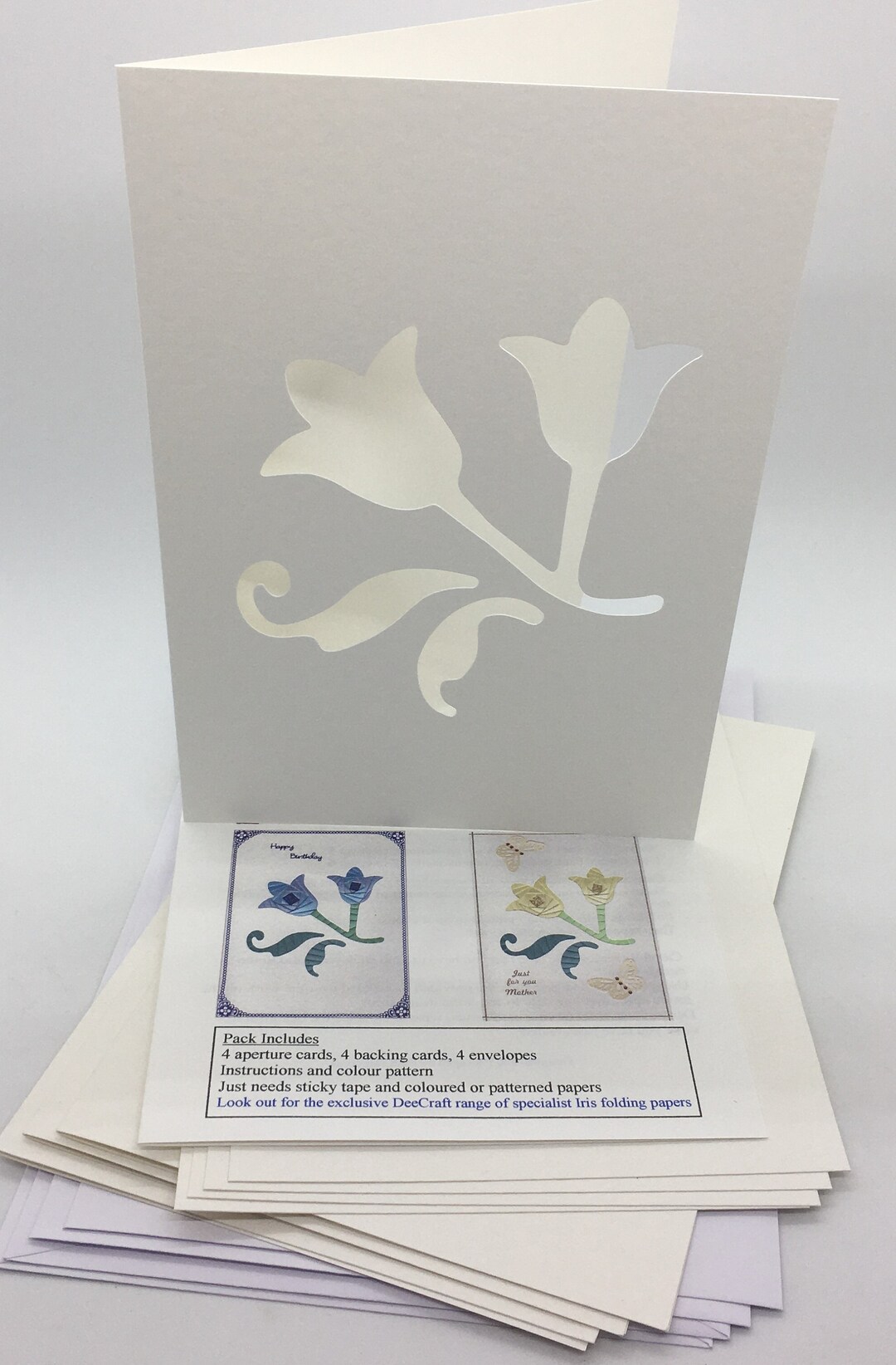 Iris Folding Craft Card Pack TULIPS X 4 C5 Size Create Stunning Cards ...
