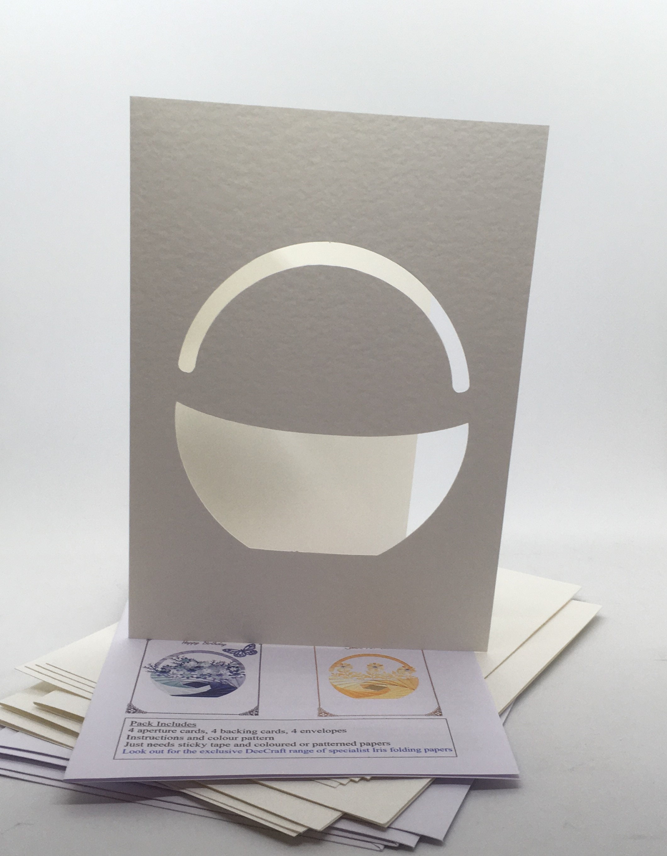Iris Folding Craft Card Pack BASKET X 4 C5 Size Create Stunning Cards ...