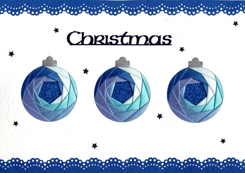 Iris Folding Craft Card Pack XMAS BAUBLE TRIO Christmas C5 Size Create ...