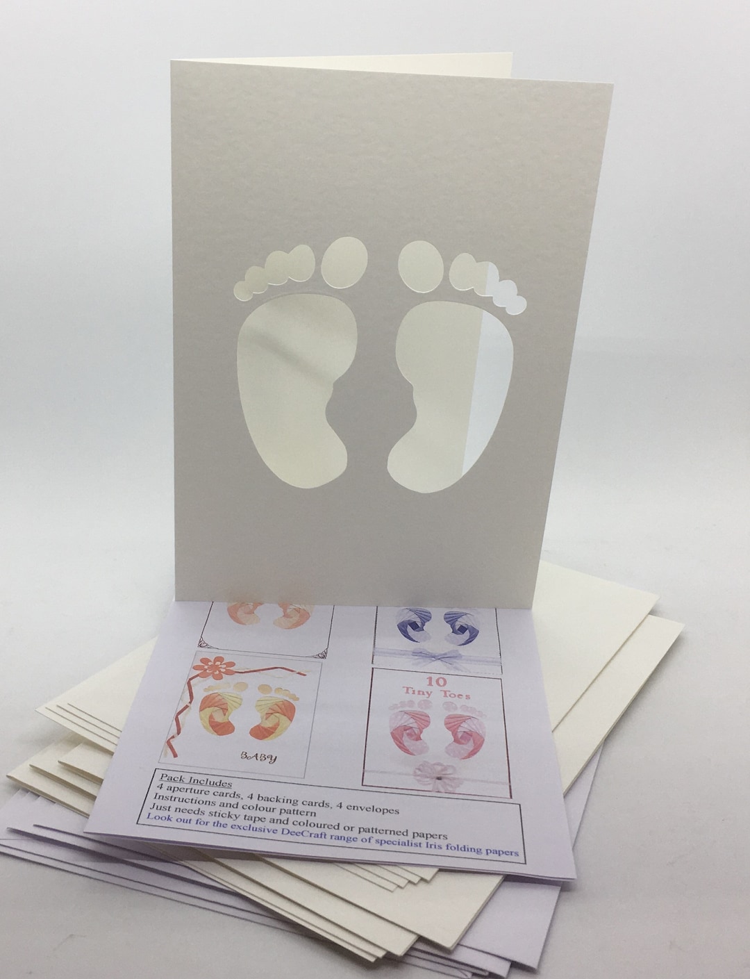 Iris Folding Craft Card Pack BABY FEET X 4 C5 Size Create Stunning ...