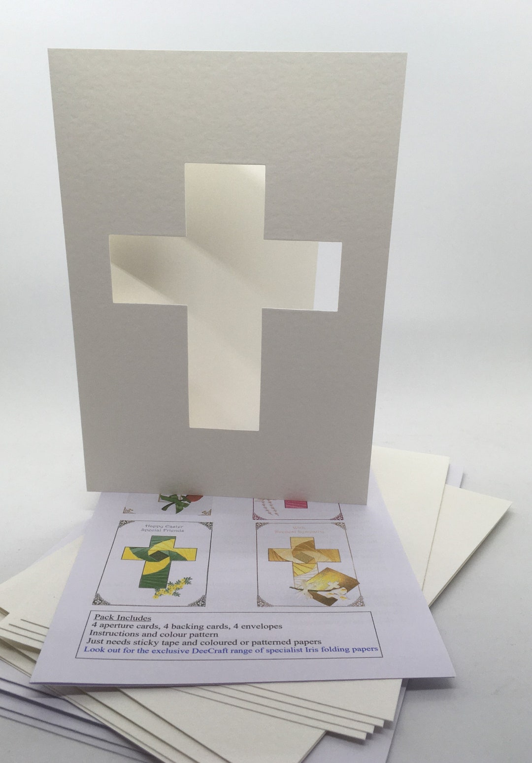 Iris Folding Craft Card Pack CROSS X 4 C5 Size Create Stunning Cards ...