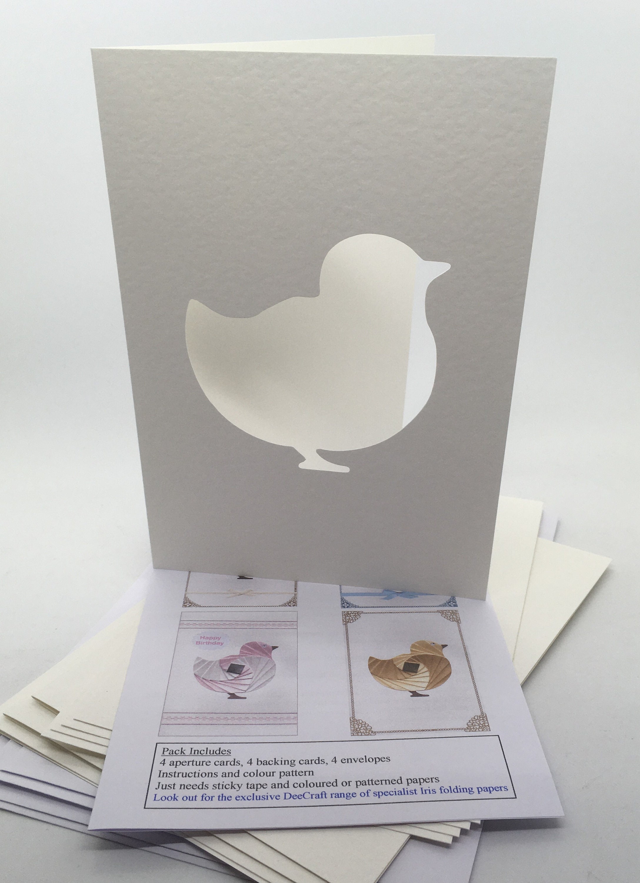 Iris Folding Craft Card Pack CHICK X 4 C5 Size Create Stunning Cards ...