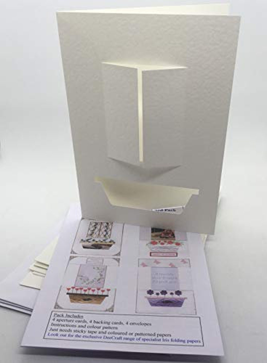 Iris Folding Craft Card Pack WINDOW BOX X 4 C5 Size Create Stunning ...