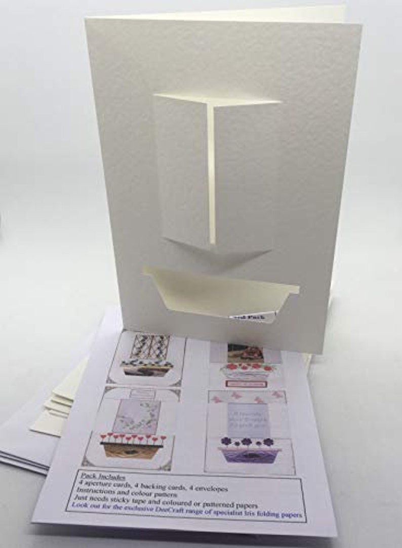 Iris Folding Craft Card Pack WINDOW BOX X 4 C5 Size Create Stunning ...