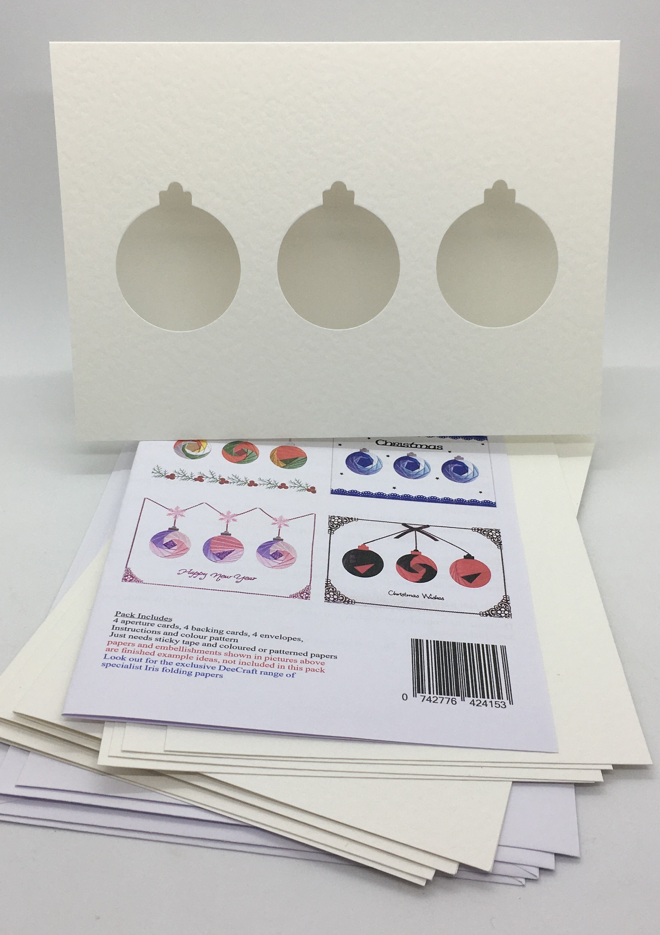 Iris Folding Craft Card Pack XMAS BAUBLE TRIO Christmas C5 Size Create ...