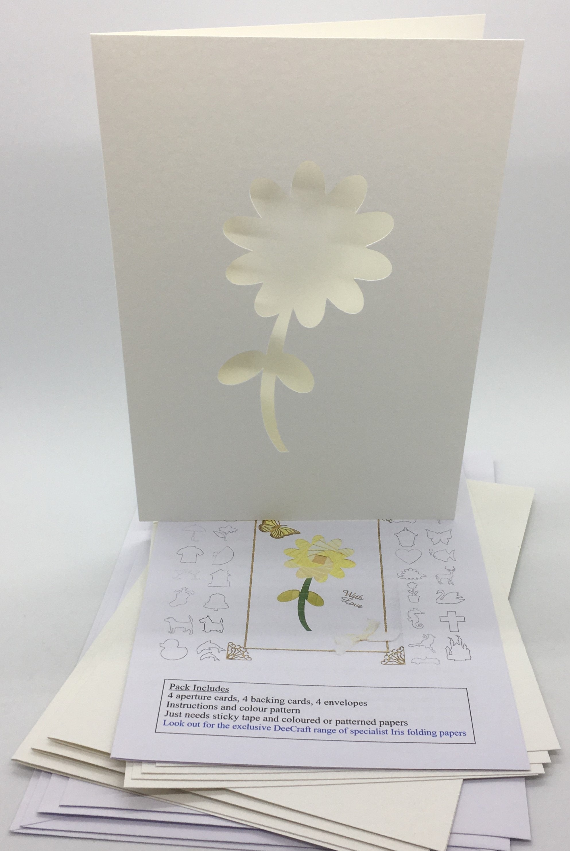 Iris Folding Craft Card Pack SUNFLOWER X 4 C5 Size Create Stunning ...