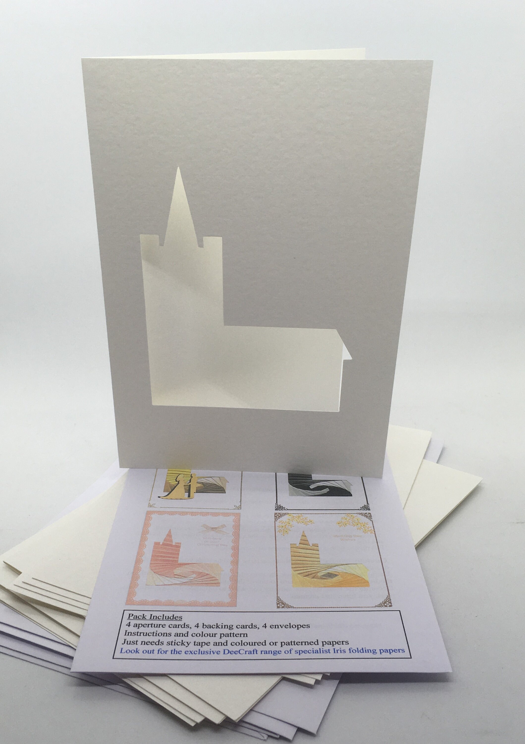 Iris Folding Craft Card Pack CHURCH X 4 C5 Size Create Stunning Cards ...