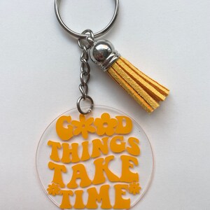 Positive Quote Keyring | Groovy Keychain | Various Designs and Colours ...