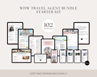 WDW Starter Kit, WDW Bundle, Travel Agent Template, WDW Agent Template, Travel Agent Vacation, Canva Template, Travel Agency