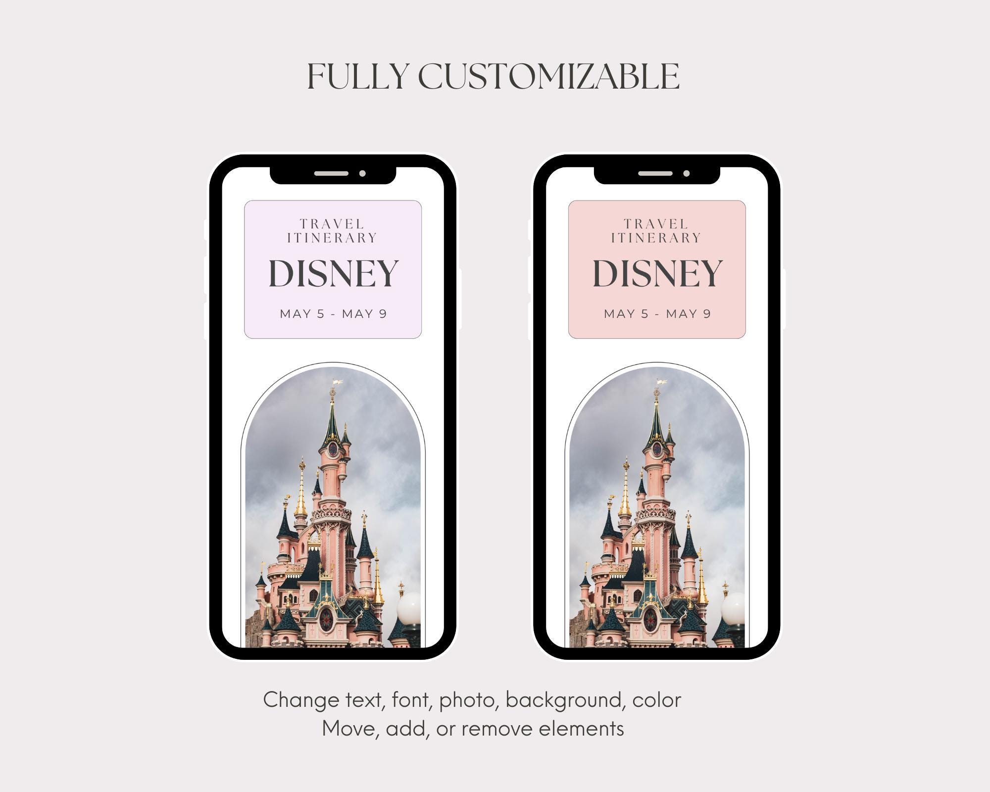 WDW Travel Itinerary Template Mobile Travel Planner WDW Agent Travel