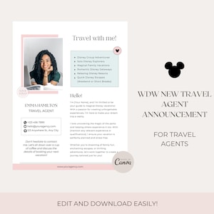 New WDW Travel Agent Announcement Template, Travel Agent Bio, Canva ...