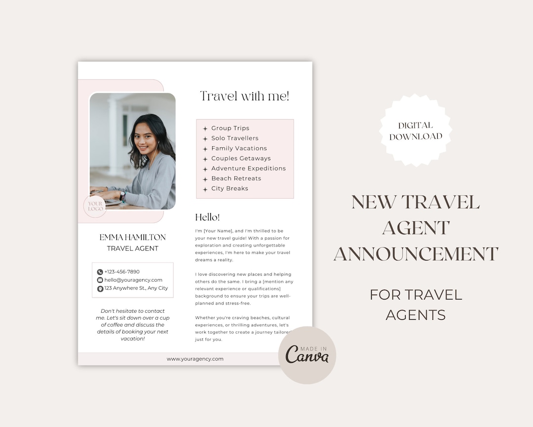 New Travel Agent Announcement Template Travel Agent Bio Canva Travel new-travel-agent-announcement-template-travel-agent-bio-canva-travel