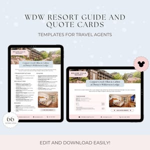 WDW-resortgids, WDW-resortcitaatkaarten, sjabloon reisbureau, sjabloon WDW-agent, vakantie reisbureau, canvassjabloon, reisbureau