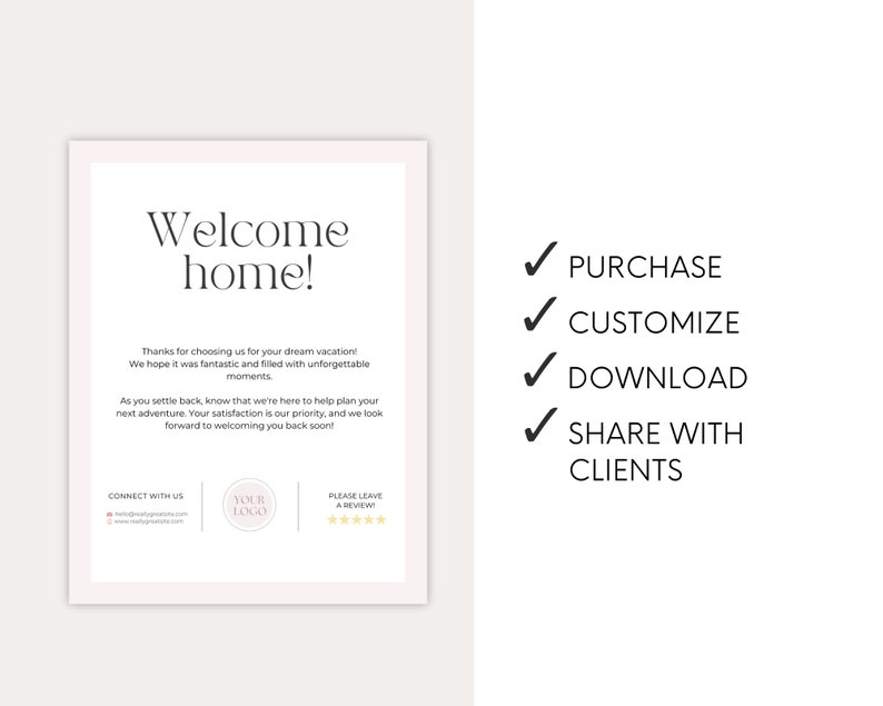 Welcome Home Template Travel Agent Template Thank You Card Customer Welcome Home Template Travel Agent Template Thank You Card Customer