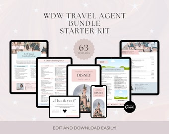 WDW Starter Kit, WDW Bundle, Travel Agent Template, WDW Agent Template, Travel Agent Vacation, Canva Template, Travel Agency