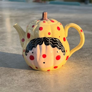 Pumpkin Teapot Handmade ceramics Halloween gifts
