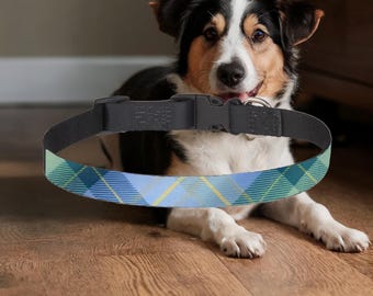 Collare per cani a quadri, elegante collare regolabile per cani, moderno collare per animali domestici, grazioso collare per cuccioli, resistente collare per cani di tutti i giorni