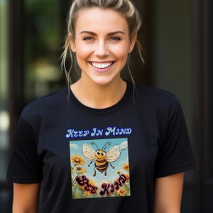 Bee Kind tee, Bee Botanical Shirt, Bee T-Shirt, Nature Shirt, Summer Shirt Gift,  Cute Bee Shirt, Bee wildflower, Save the Bees, Be kind tee