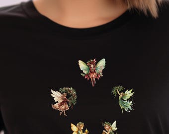 Grafisch T-shirt fee, grillig Fairycore-T-shirt, shirt Fantasy Fairy, shirt Cottagecore Fairy, T-shirt magisch bos