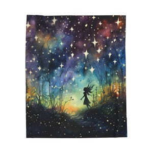 Pixie Plüsch-Decke | Sternenklare Fantasie Decke | Soft & Cozy Ästhetische Decke | Zauberhaftes Wohndekor | Geschenk für Sie oder Ihn