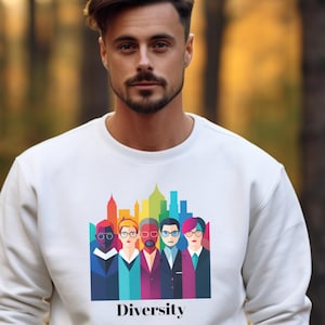 Diversity Sweatshirt, Inclusive Equality Crewneck, Modern People Illustration Pullover, Unity DEI Shirt, Inclusive Gift, LGBTQ