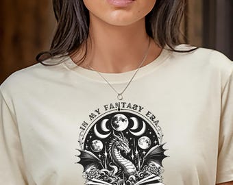 Fantasy Dragon T-Shirt, Buch Dragon Shirt, Leser Fantasy T-Shirt, Dragon Book Lover Top, Dark Fantasy Graphic Shirt