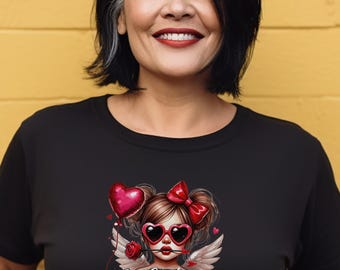 Bleib Single und glücklich T-Shirt, lustiges Valentinstag Shirt für Frauen, süßes Amor Grafik T-Shirt, Selbstliebe Geschenk, Anti Valentinstag T-Shirt