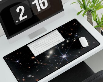 Galaxy Desk Mat | Deep Space Gaming & Office Desk Pad | Cosmic Aesthetic Mouse Pad Mat | Large Desk Accessory Gift