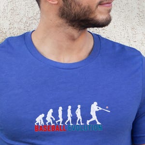 Shirt honkbal evolutie, grappig honkbal T-shirt, grafisch T-shirt speler silhouet, MLB fan cadeau, coach vader game dag shirt, retro vintage design