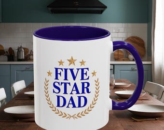 Mug papa cinq étoiles, tasse de café papa drôle, cadeau fête des pères pour papa, meilleure tasse papa de tous les temps, cadeau d'anniversaire pour papa tasse de café