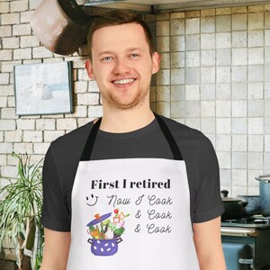 custom apron, chef apron, cooking, cook gift, gift for mom, gift for dad, gift for retired, retired gift