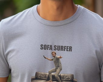 Sofa Surfer Shirt, Funny Couch Potato T Shirt, TV Remote Humor Tee, Lazy Weekend Graphic Shirt, Gift for Him, Homebody,Introvert,Movie Night