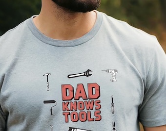 Camiseta "Papá sabe herramientas", divertida, regalo para el Día del Padre, manitas, bricolaje, para amantes de las herramientas