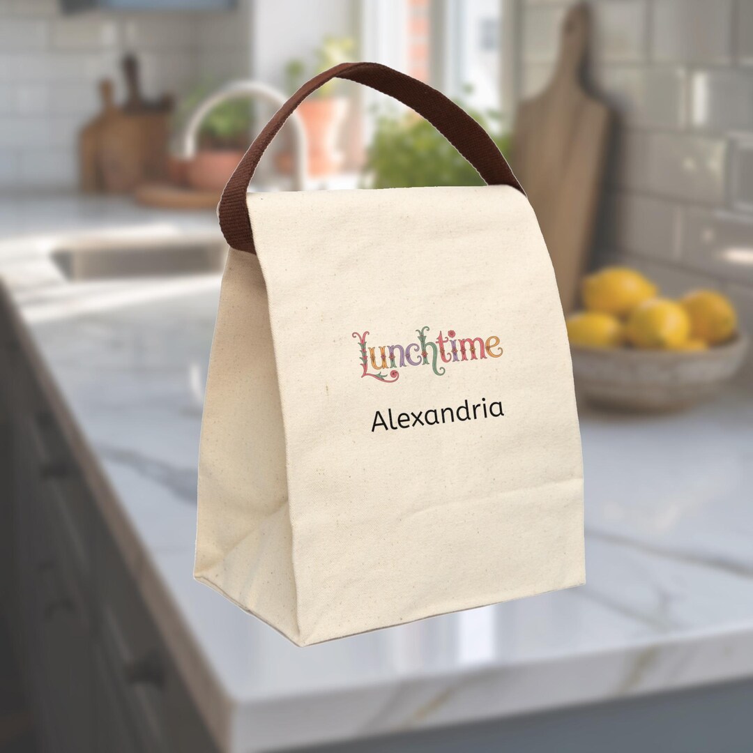 Personalized Lunch Bag for Kids or Adults, Custom Name Canvas Lunch ...