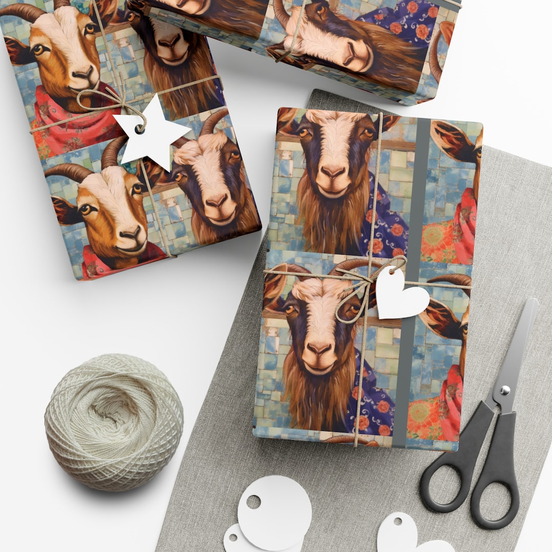 Cozy Goats Gift Wrap Paper Goat Gift Wrap Goat Lover Goat Etsy